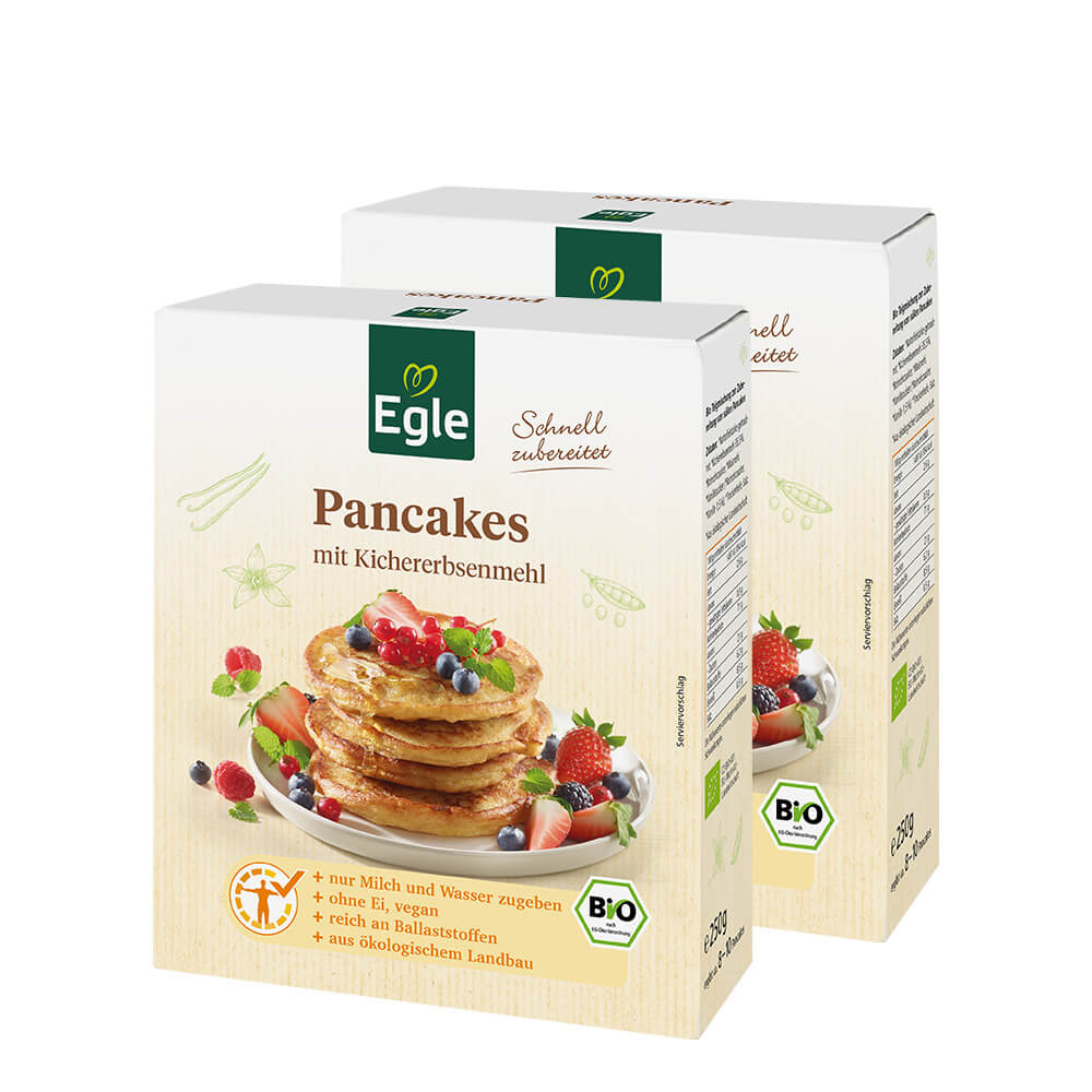 Bio Pancakes-Mischung mit Kichererbsenmehl, 2 x 250 g-Aktion